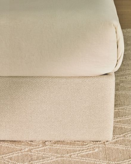 Основание кровати Nelzi из шенилла цвета экрю для матраса 160 x 200 см