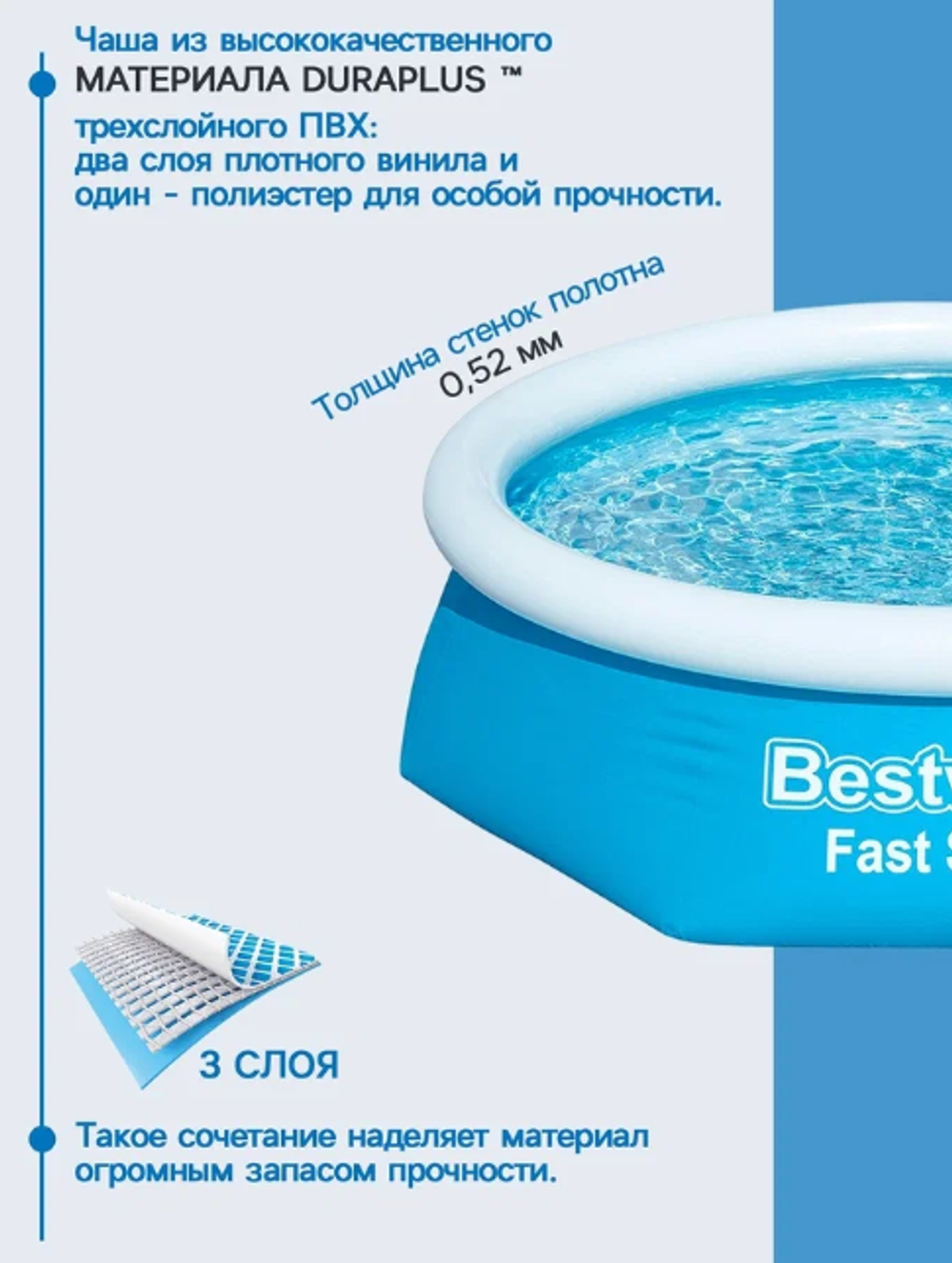 Бассейн надувной 244×61 см, круглый