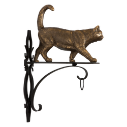 Кронштейн для цветов Кот Welcome Бронза