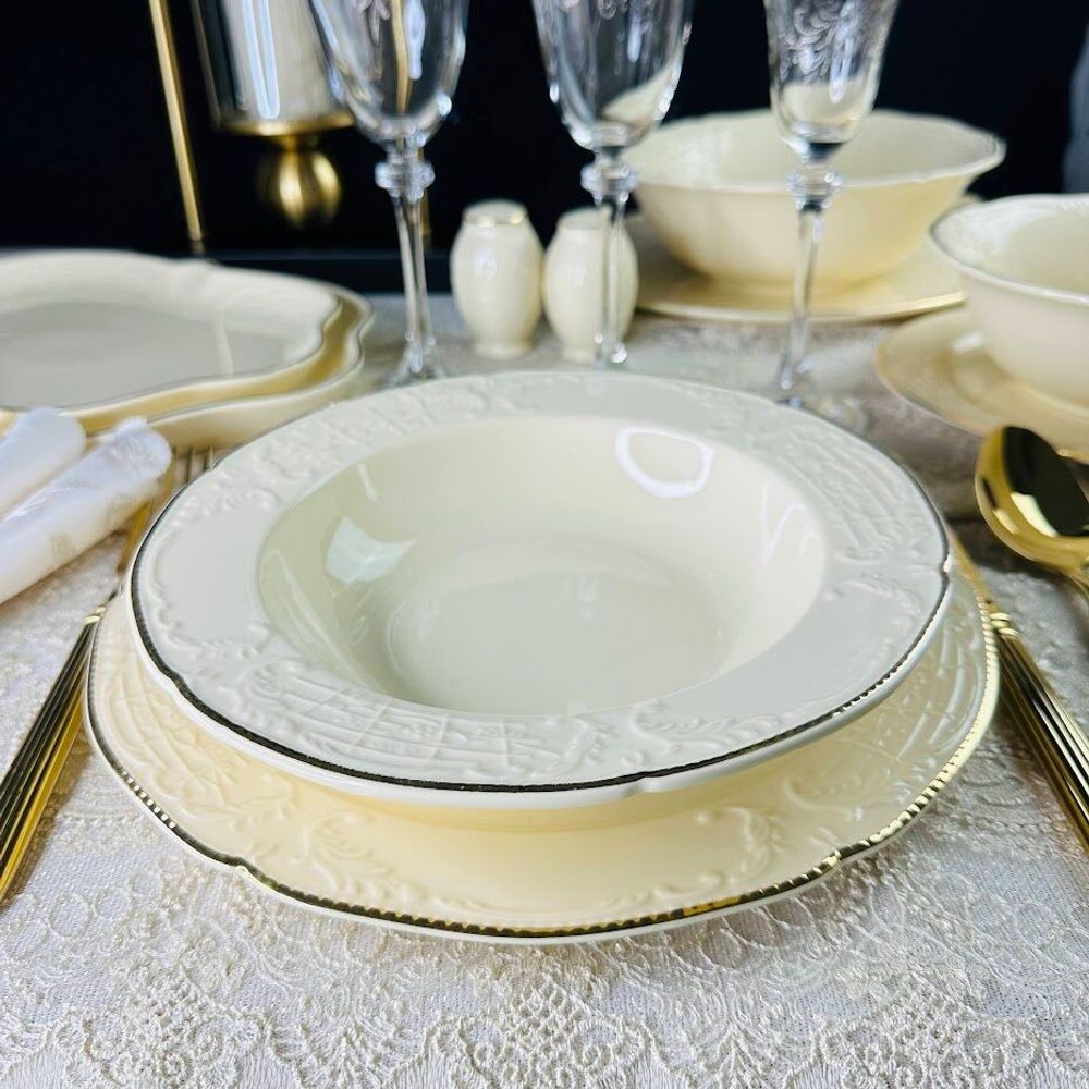 Lenardi 205-392 Набор из 6 глубоких тарелок 22см ДОМИНИКА КРЕМ в под.уп.(х6)Фарфор