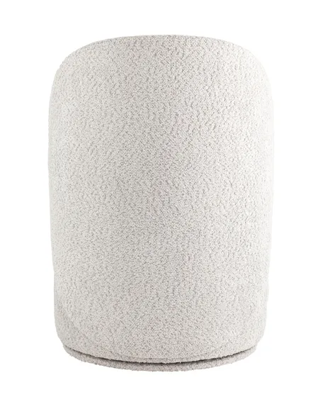 Крутящийся пуф со спинкой Loreen, светло-серое букле