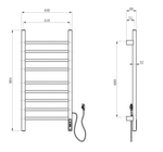 Полотенцесушитель электрический WONZON & WOGHAND BONN, Брашированный никель (WW-AL409-BR)