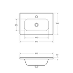Раковина мебельная BelBagno 610х390