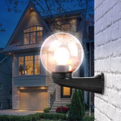 Садово-парковый светильник ЭРА НБУ 01-60-205 шар дымчатый настенный IP44 Е27 max60Вт d200mm