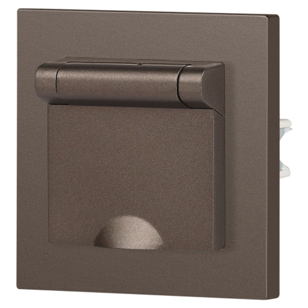 Розетка Intro Accent 6-203-08 с заземлением 2P+E Schuko с крышкой 16А-250В IP20 СУ AL/CU бронза | Intro