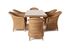 "Эспрессо" обеденная группа плетеная, цвет соломенный