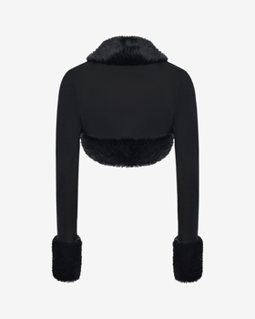 Болеро из трикотажной ткани с мехом