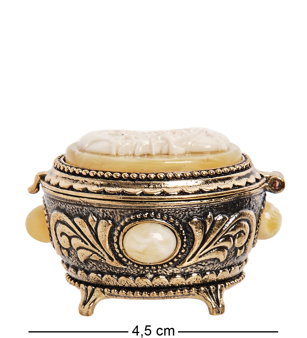 AM-3265/1 Шкатулка «Камея Юность» (латунь, янтарь)