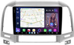 Магнитола для Hyundai Santa Fe 2 CM 2006-2012 (рамка серебро) - FarCar XXL008M монитор 9.5" 2K QLED на Android 14, TS20, 8+256Гб, CarPlay, 4G SIM-слот