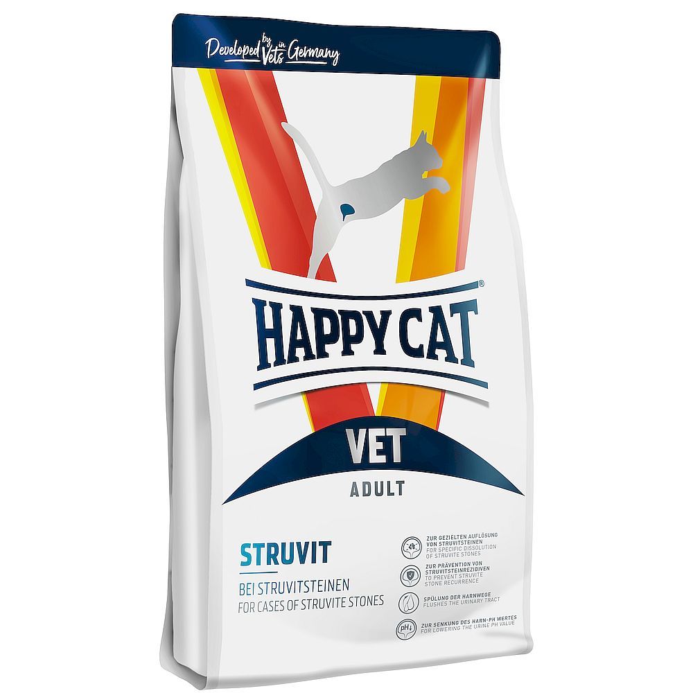 Диетический сухой корм для кошек Happy Cat VET Diets Struvit при струвитном типе МКБ, Пакет 1 кг Диетический сухой корм для кошек Happy Cat VET Diets Struvit при струвитном типе МКБ, Пакет 1 кг