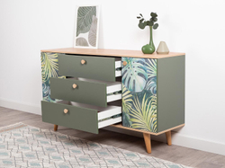 Матиас комод 16.245 Гикори Рокфорд / Дымчатый Зеленый