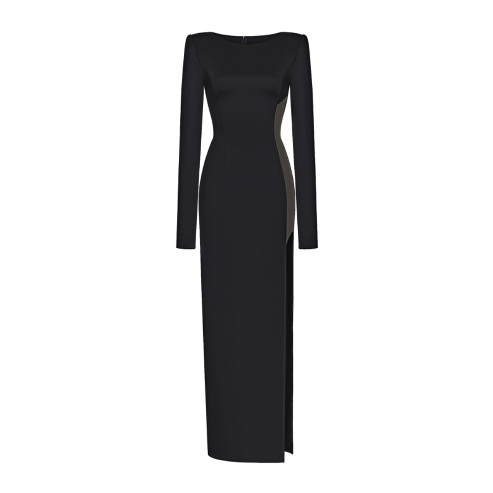 Платье макси с глубоким разрезом из джерси