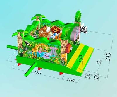 Коммерческий надувной батут «Чудо-сафари 2» 3,5*3,5*2,4 м