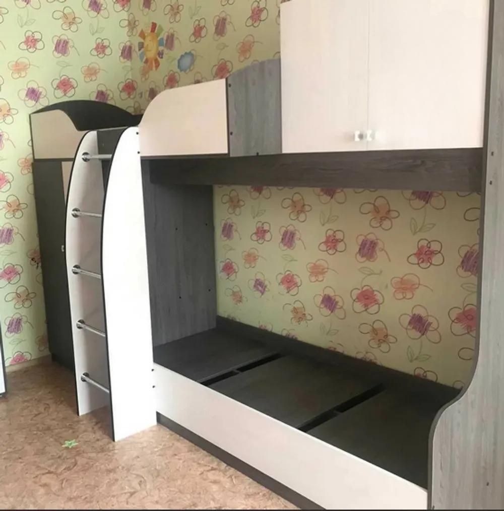 Кровать 2-х ярусная №2 Омега-18 Ясень анкор темн/ясень анкор свет 800