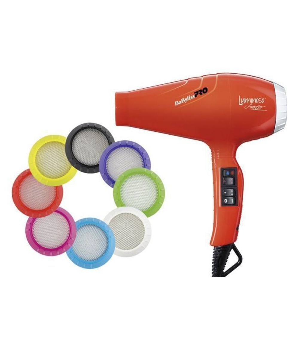 Фен BaByliss Pro Luminoso, 2100 Вт, 2 насадки, оранжевый