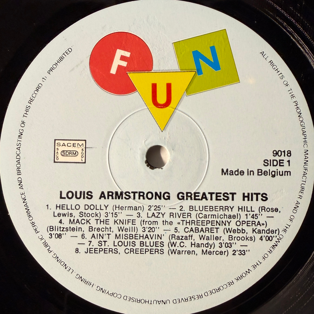 Louis Armstrong ‎– Greatest Hits (Бельгия)