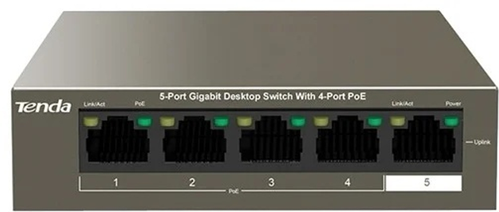 Tenda TEG1105P-4-63W серый