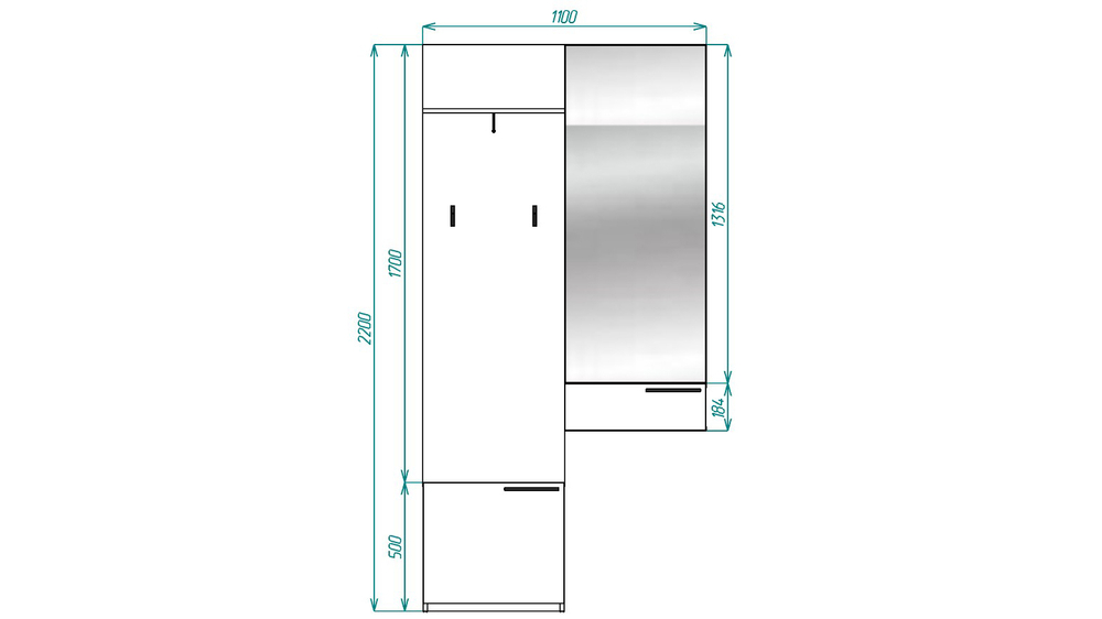 Прихожая Лорена Пакс-1 Кашемир 5981 BS 110*40*220 см, Бежевый   Фиеста