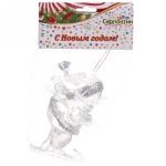 Украшение новогоднее подвесное «Озорной снеговик» 10 см, серебро