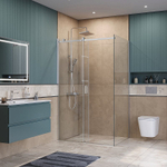 Душевой уголок BelBagno SOFT_CLOSE-2-AH-1 130х80 стекло прозрачное/профиль хром