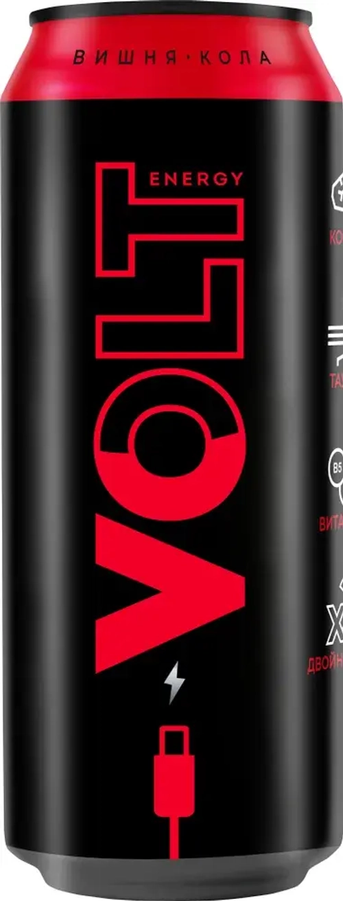 Энергетический напиток Volt Energy со вкусом Вишни и Колы, 0,45 л