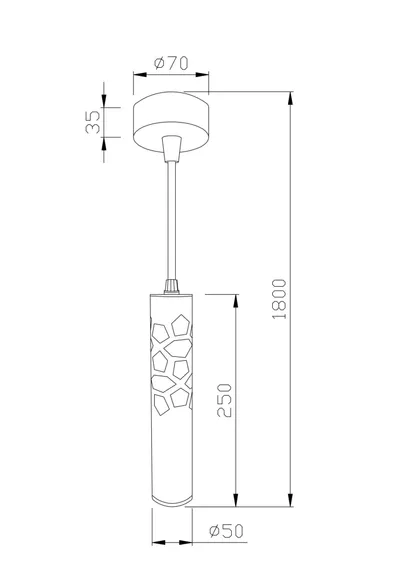 Подвесной светильник Technical P037PL-L11B4K