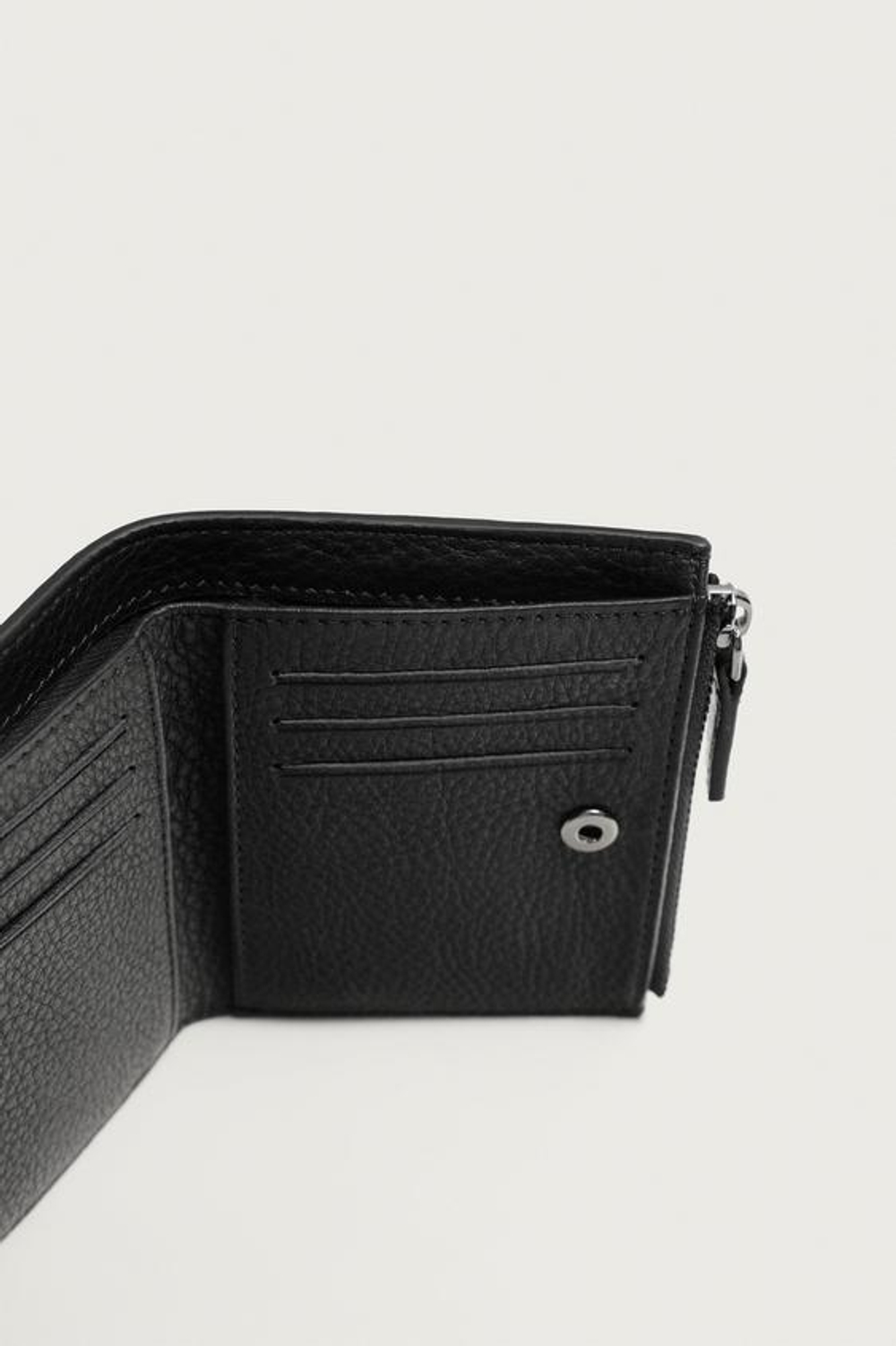 ZARA КОЖАНЫЙ КОШЕЛЕК ДЛЯ КАРТОЧЕК, ЧЕРНЫЙ