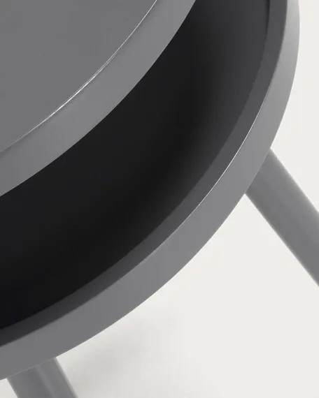 Журнальный столик Bruk Ø40 см с полкой серый