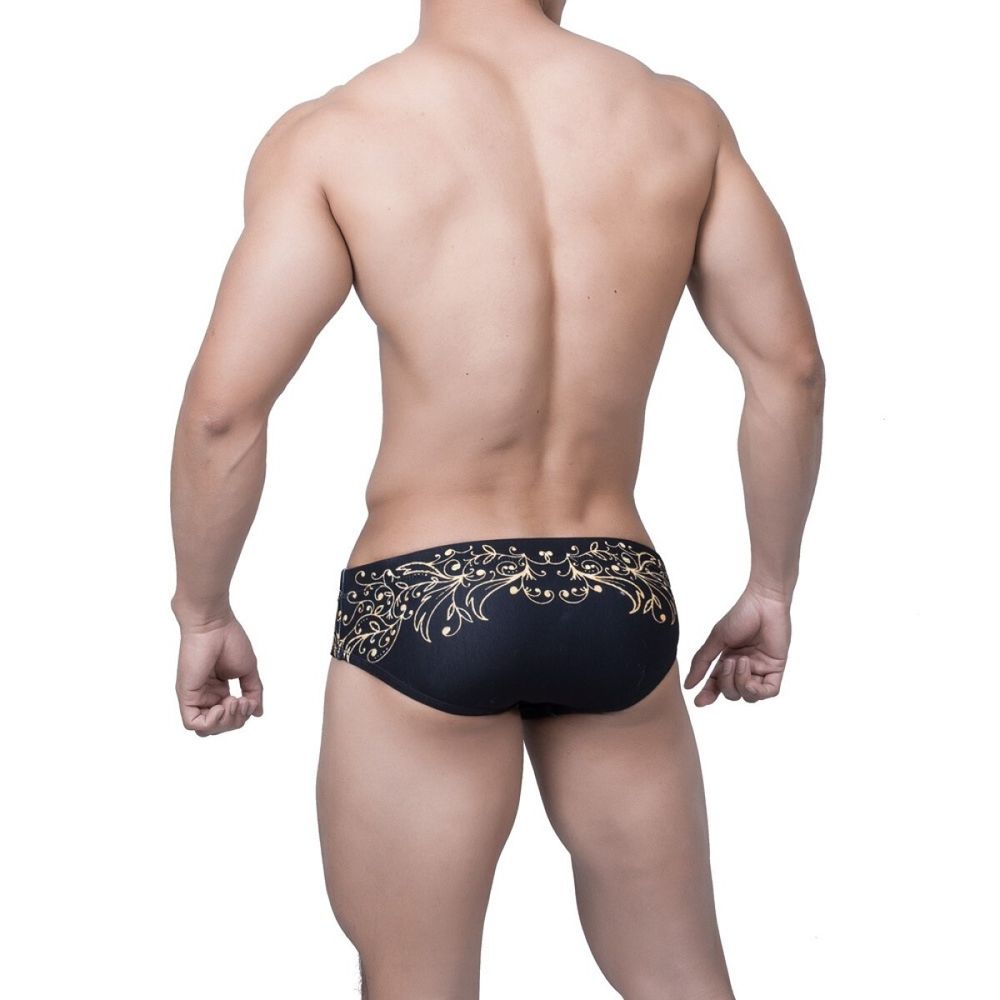 Мужские плавки черные с принтом Romeo Rossi 6640