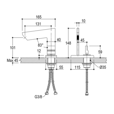 Смеситель для биде и рукомойников Ritmonio Tetris, хром P0BA5025CRL