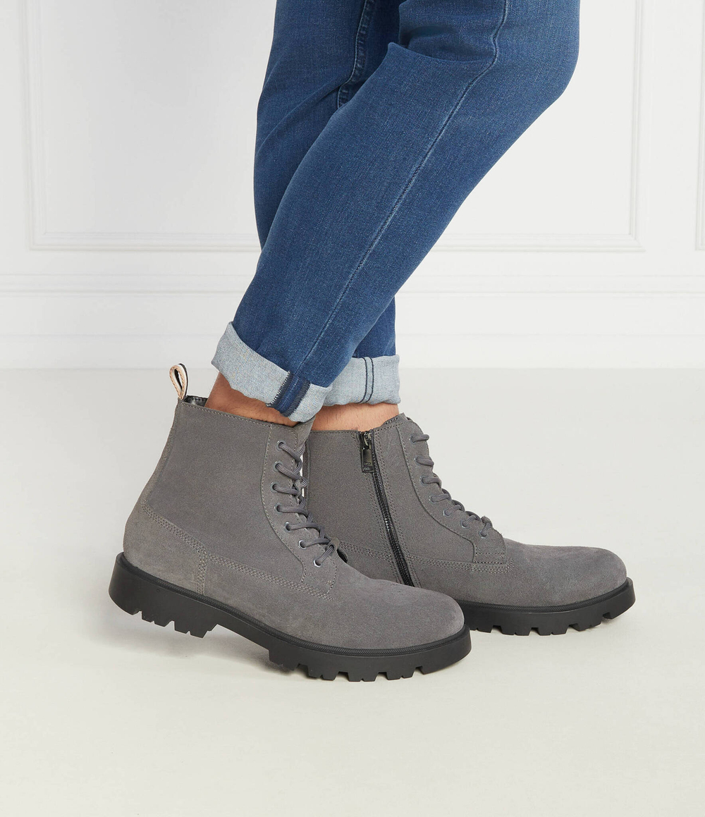 Кожаные трапперы adley BOSS BLACK - серый(50503650)