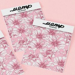 Ткань ниагара воздушно-белые цветы на розовом