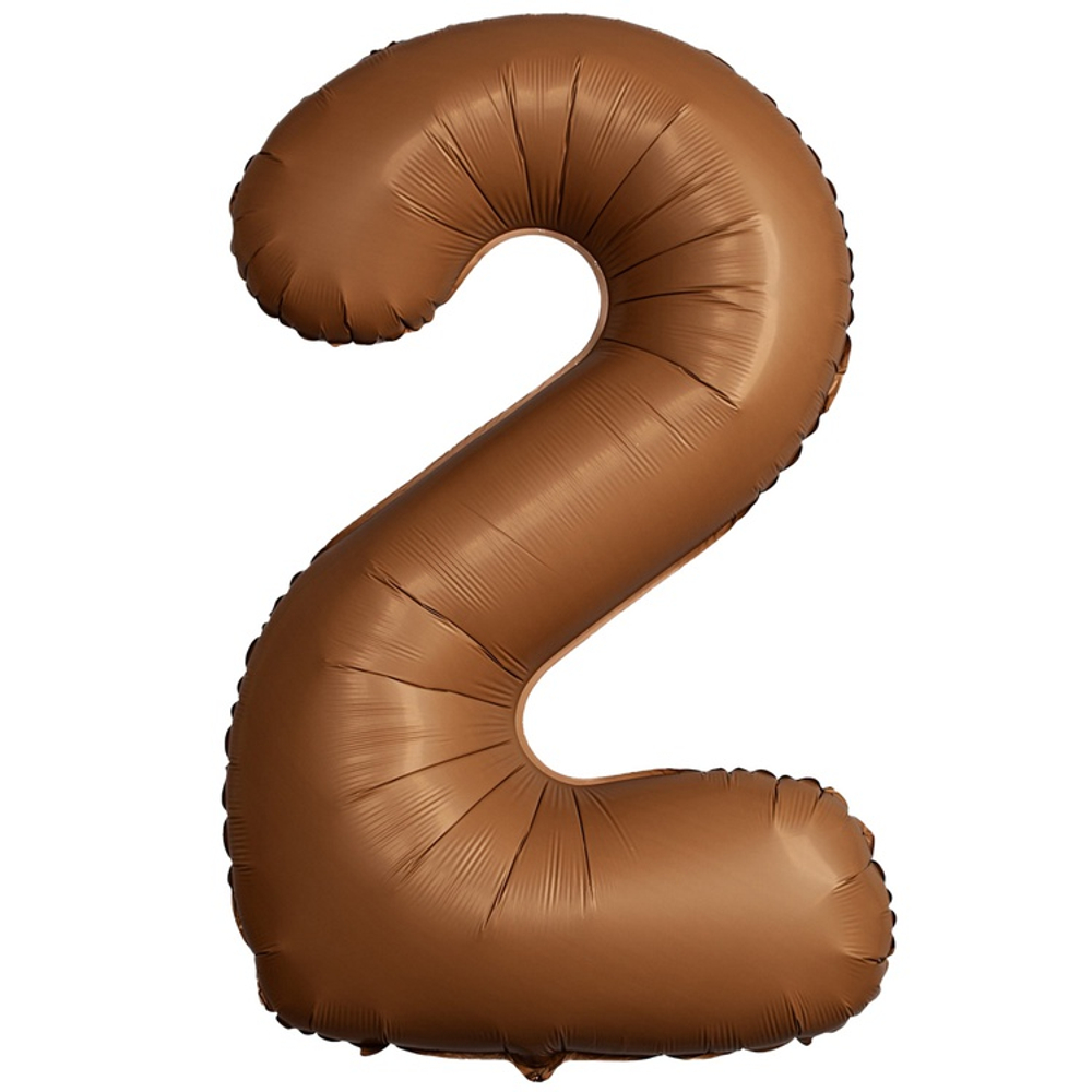 Шар фольгированный Цифра 2 101 см (Коричневый)