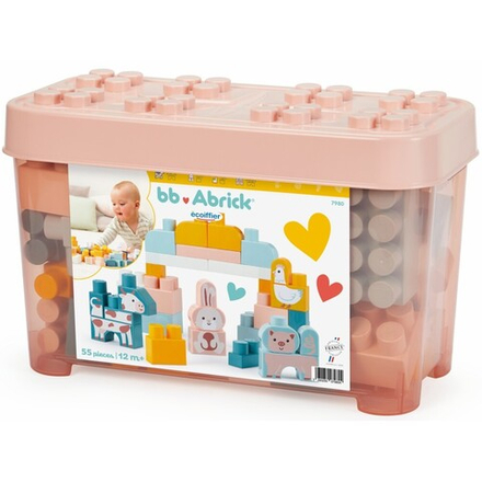 Ecoiffier Abrick - Набор КЛОКОВ в коробке 55 шт. Животные 7980