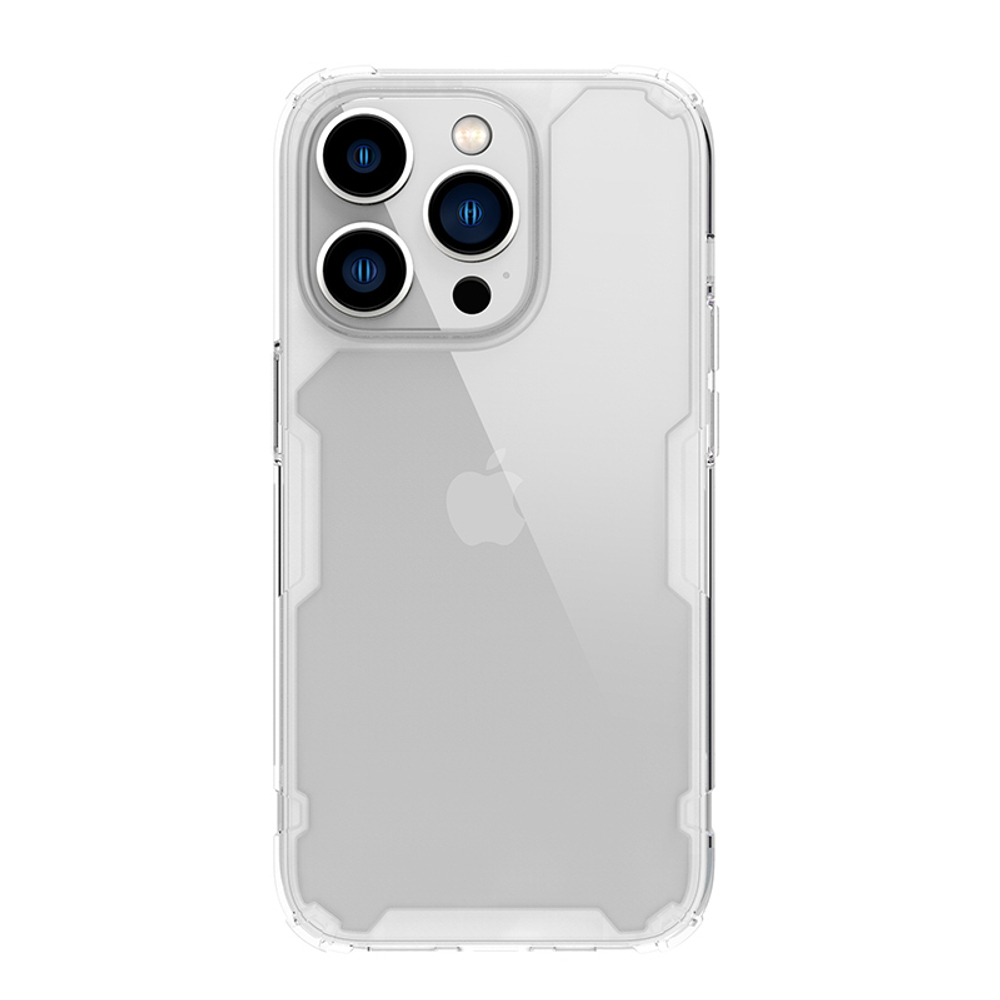 Противоударный прозрачный чехол от Nillkin для телефона iPhone 14 Pro Max, серия Nature TPU Pro (усиленные защитные углы)