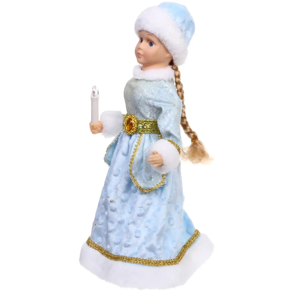 Снегурочка «Зимняя тайна» 40 см в голубой шубке