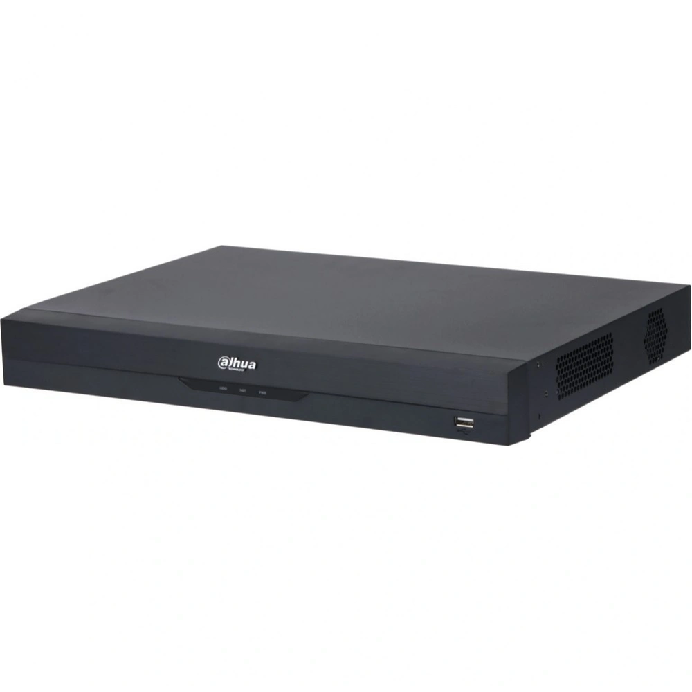16-канальный IP-видеорегистратор Dahua 4K, H.265+ и ИИ 2 SATA III до 20Тбайт; 1 HDMI (8K), 1 VGA; 1 RJ45 1000Мбит/с тревожные вх./вых.: 4/2