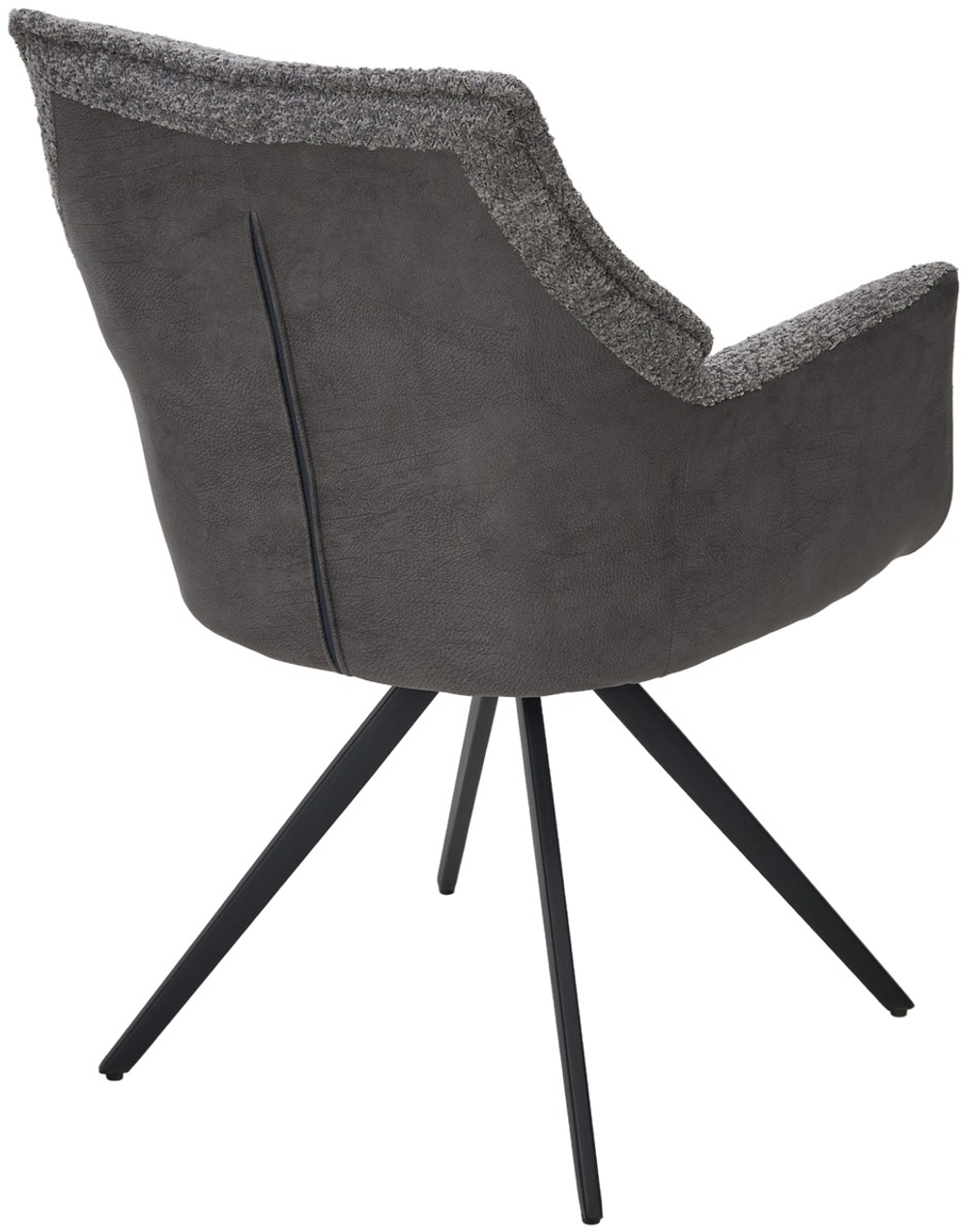 Стул М-City DISAUR Brevis поворотный на 180 градусов, Xd841-16 Серый, букле, Gino-457 Серый, ткань, Черный