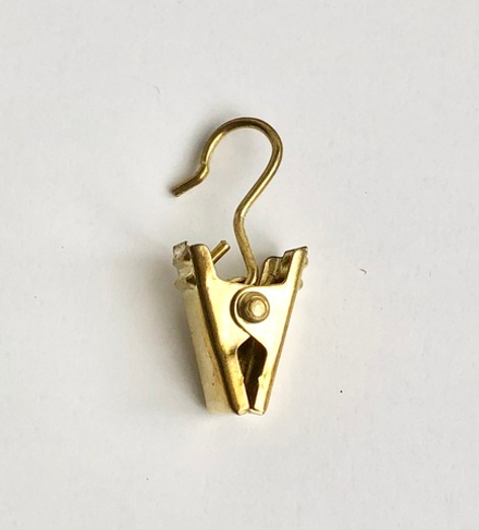 Зажим металлический для колец кованых карнизов, цвет золото глянец