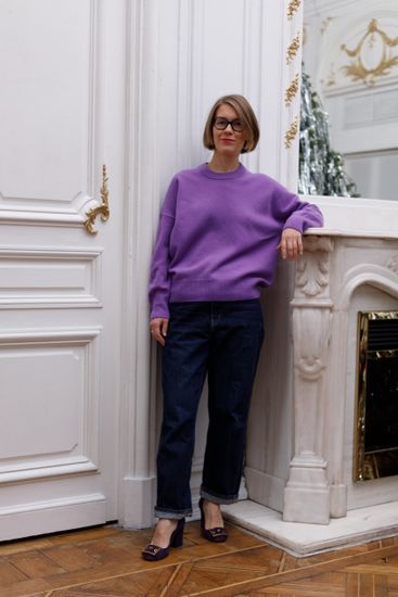 Джемпер Л.Т., 100% шерсть ягнёнка, цвет пурпурный.