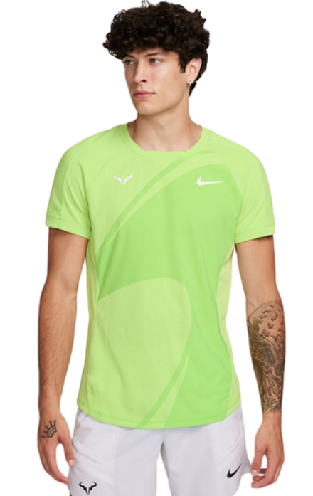 Мужская теннисная футболка Nike Dri-Fit Rafa Tennis Top - белый, зеленый