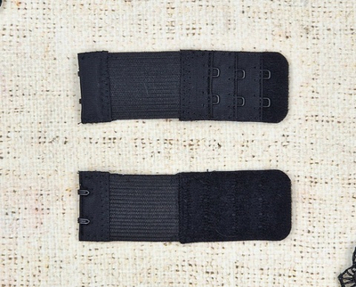 Застежка-удлинитель для бюстгалтера, р. 9,5*3см/8мм, чёрный