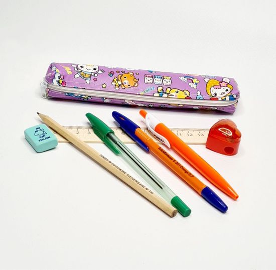 Пенал школьный с наполнением "Зайцы", 7 предметов