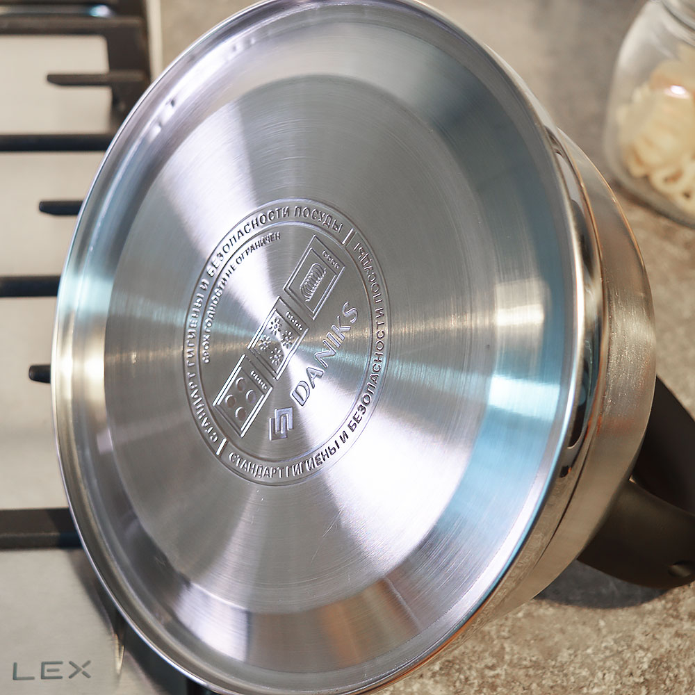 Чайник 2,8л нерж со свистком, матовый, ручка с силиконовым покрытием, "Daniks" MSY-013