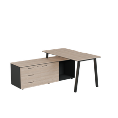 Стол на опорной тумбе на А-каркасе левый PREGO OFFICE 1200*1600/700*750 ПОСОТ-12.7АЛ