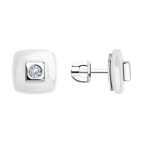 Серьги из серебра с керамикой