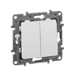 Переключатель 2х-клавишный 10A 250В белый ETIKA Legrand