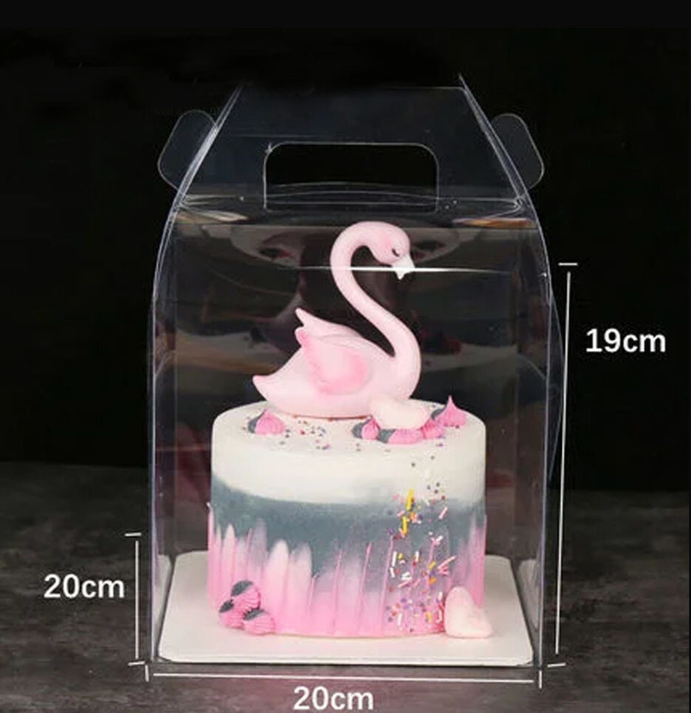 Коробка кондитерская прозрачная с ручкой 20х20х19 см (10 шт)