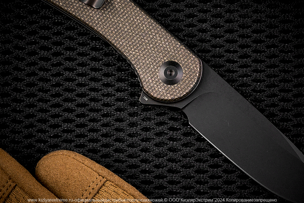 Нож Civivi Elementum C907Z сталь D2 BlackWash рукоять Dark Green Micarta