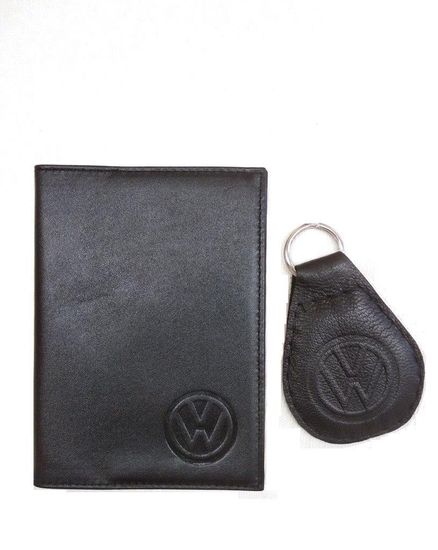 Подарочный набор автомобилисту "Стиль" (брелок с логотипом + обложка для автодокументов)